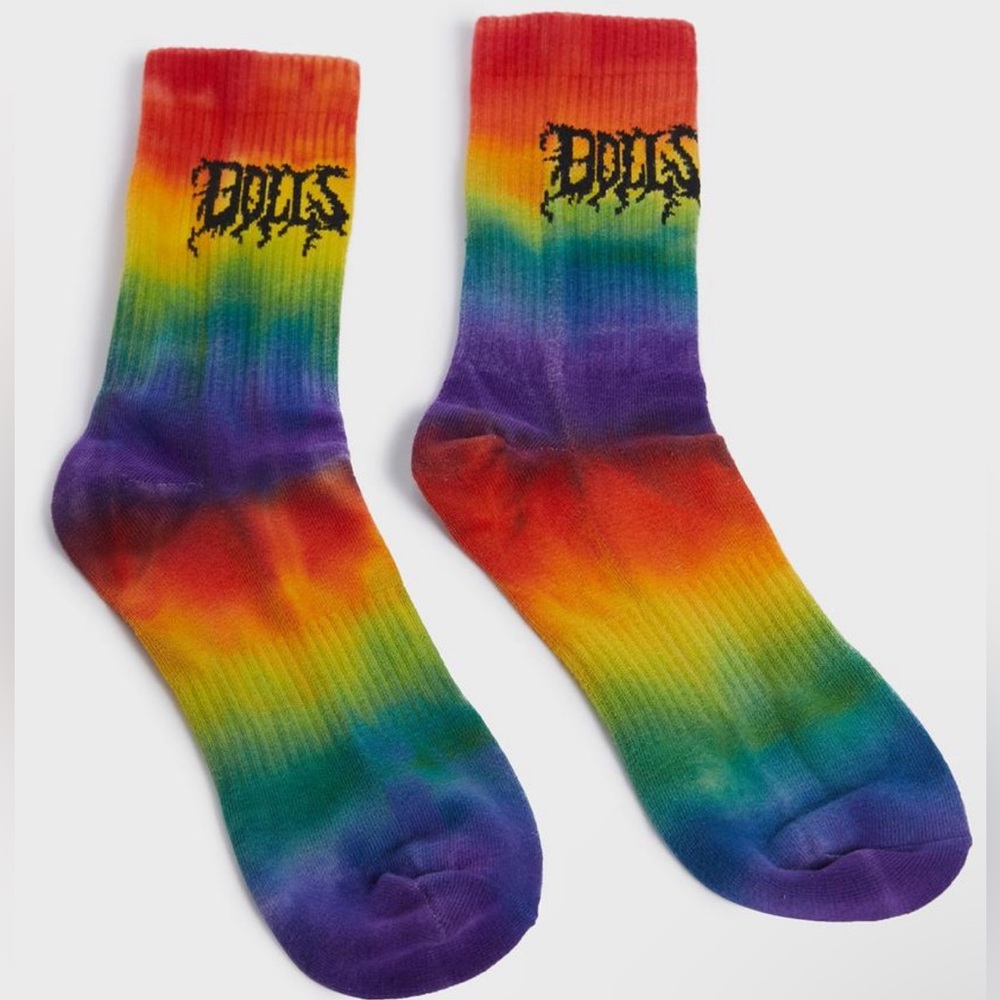 Rainbow Tie Dye DK Socks